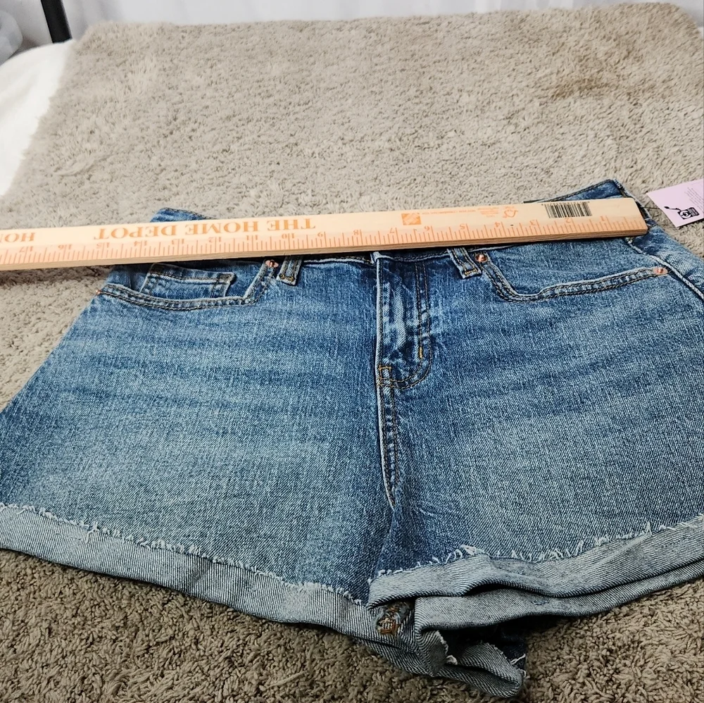 Women's High-Rise Rolled Cuff Jean Shorts - Wild Fable Blue 6 - Picture 7 of 11